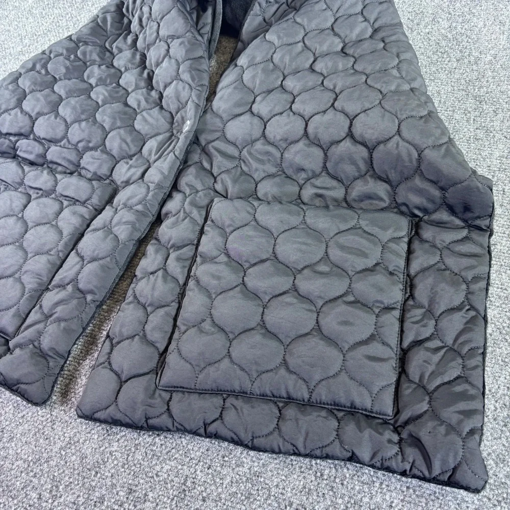 Unbranded Quilted Puffer Scarf Unisex OS Black Fleece Lined Pocket Wrap Gorpcore